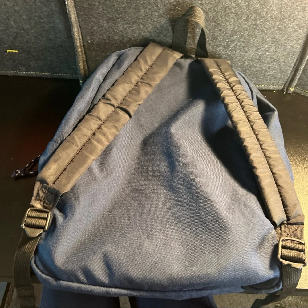 Jansport Vintage 90's Backpack Day Pack USA Made Blue Bag South Buffalo NY Patch